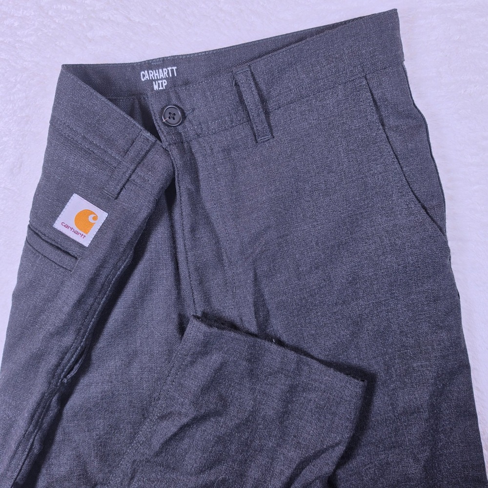 Carhartt WIP Menson Pant Mens 30 Dark Grey Wool Blend Stretch Tapered I027235